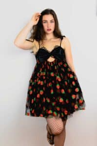 Black Strawberry Dress