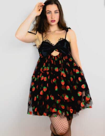 Black Strawberry Dress
